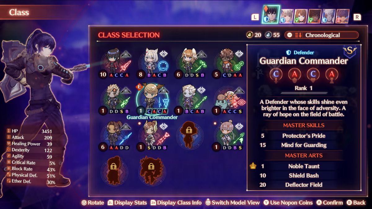 The class system in Xenoblade Chronicles 3