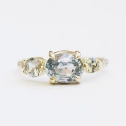 <b>Mociun</b> one-of-a-kind gray sapphire stone cluster ring, $2,590