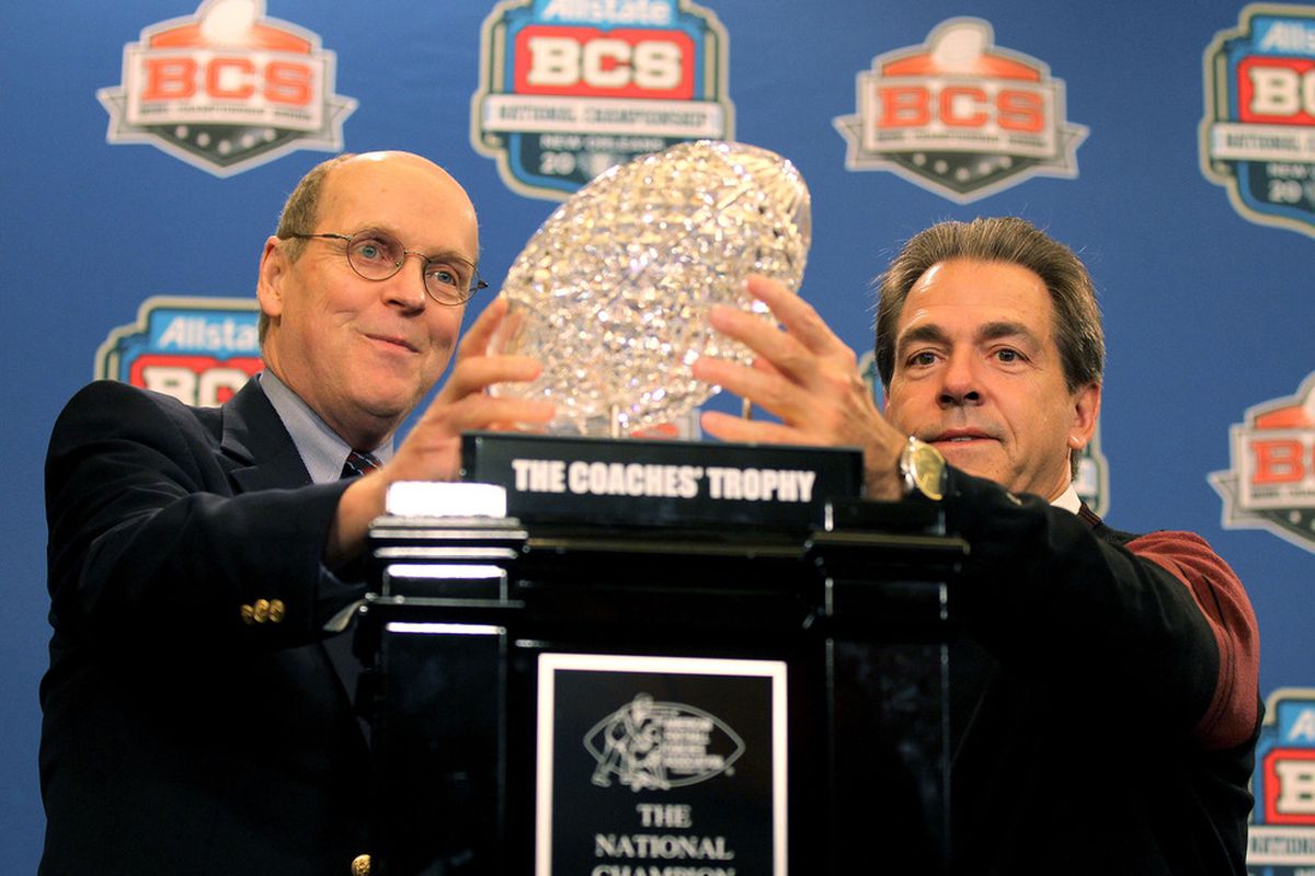 Bill Hancock, BCS Chairperson, stares at his crystal ball and sees a future where he is irrelevant. (Photo by Andy Lyons/Getty Images)