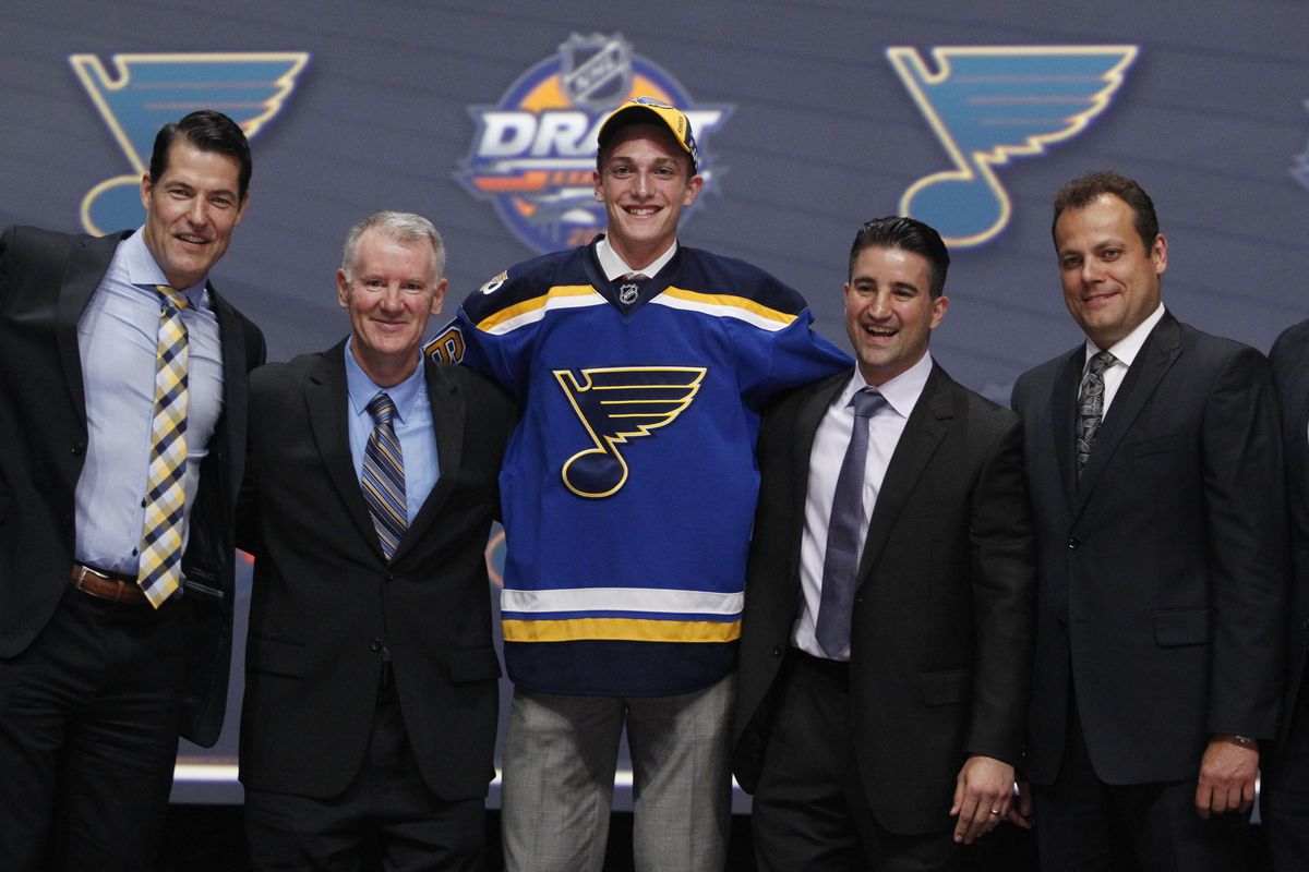 Tage Thompson is the most recent first-round pick to join the Blues' prospect pool. Photo by 