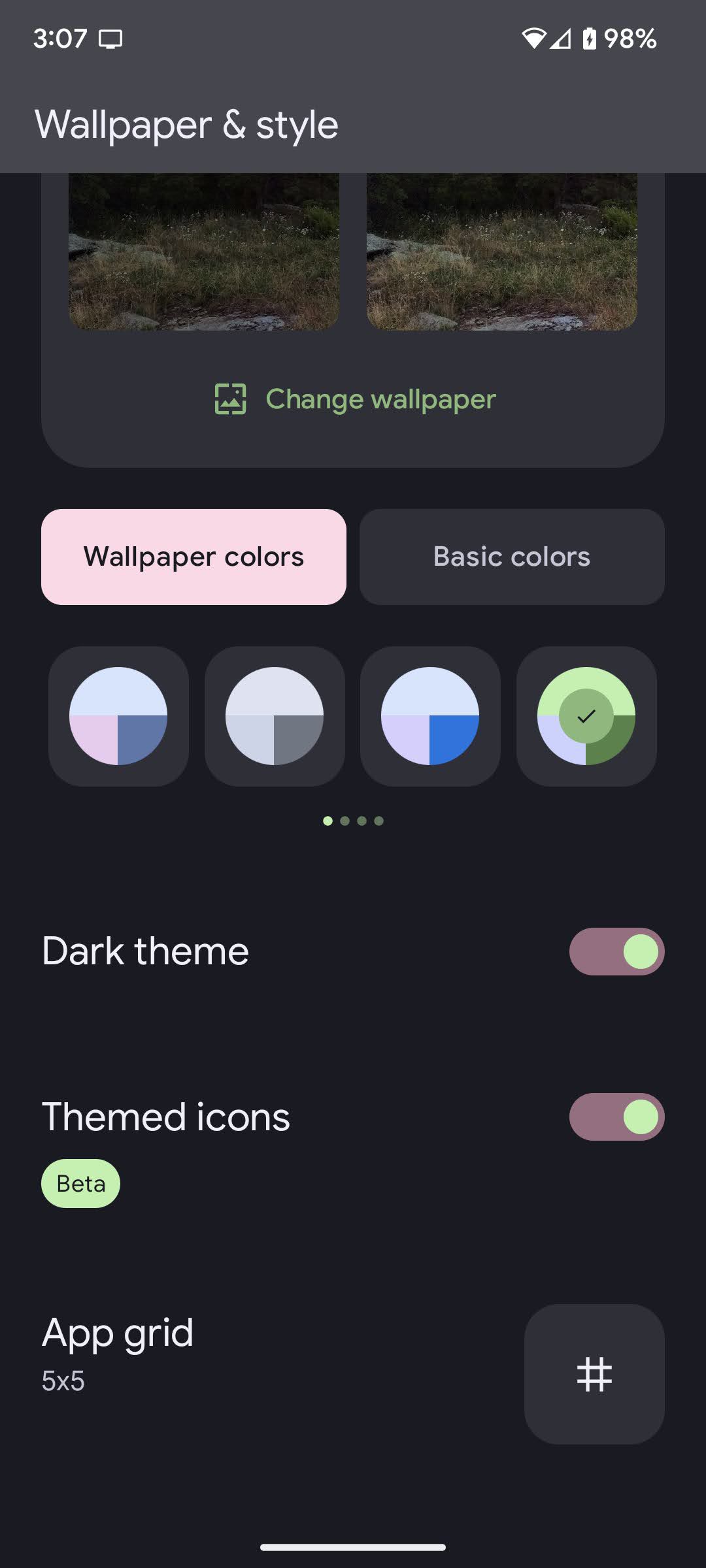 wallpaper &amp; style toggles
