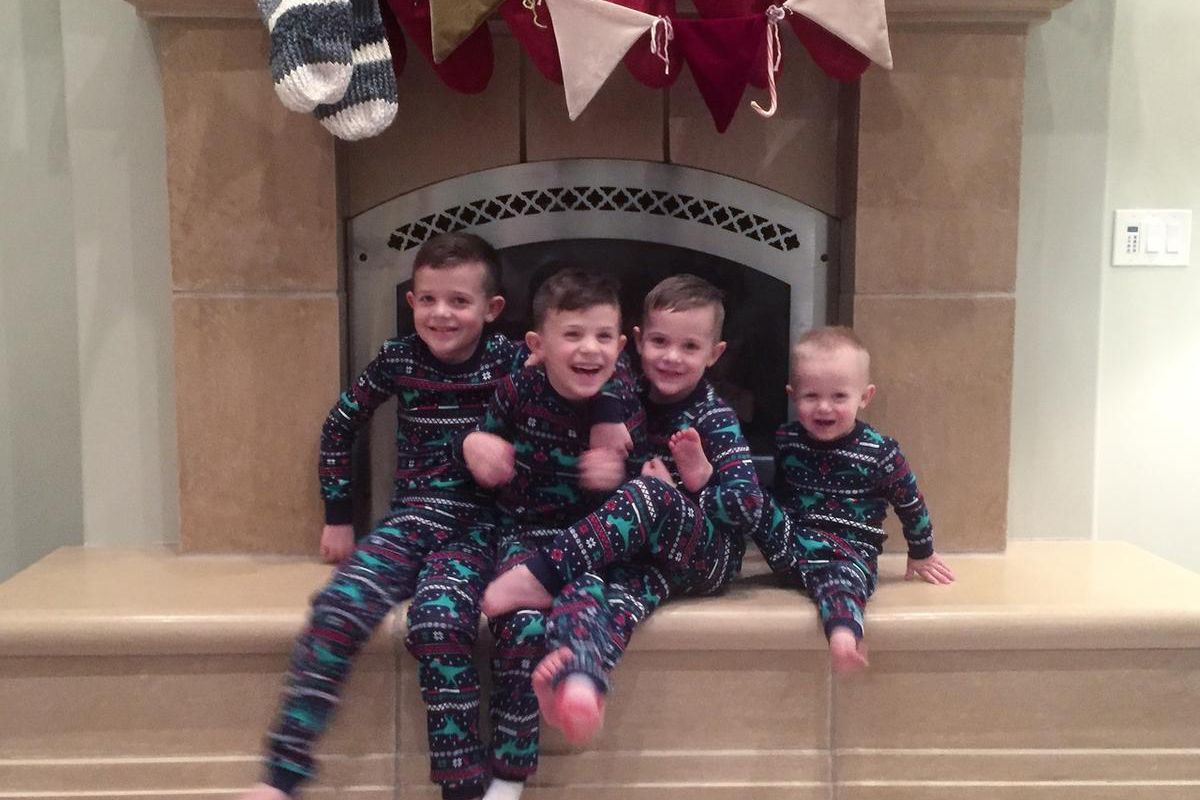 All is not always calm, but is sure is bright with these boys around. Carmen Herbert's boys share a laugh in their new pajamas on Christmas Eve.
