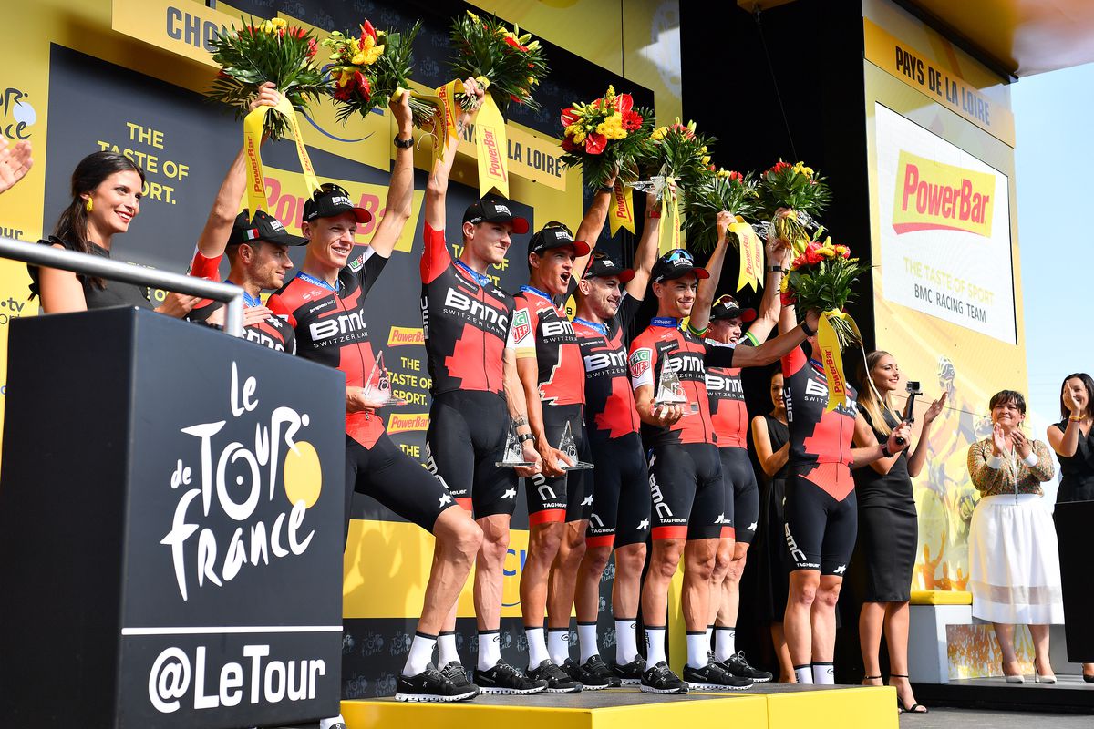 BMC podium TTT Tour de France 2018