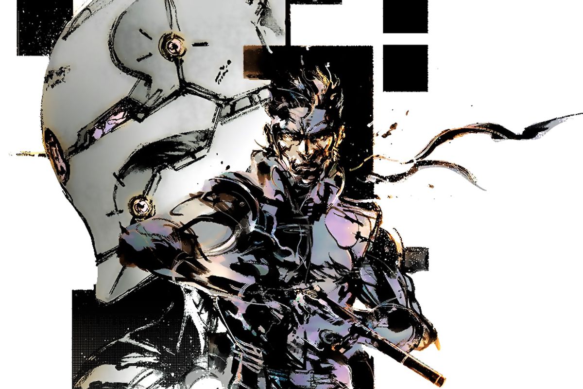 Artwork of Solid Snake and Gray Fox from the original Metal Gear Solid from Yoji Shinkawa.