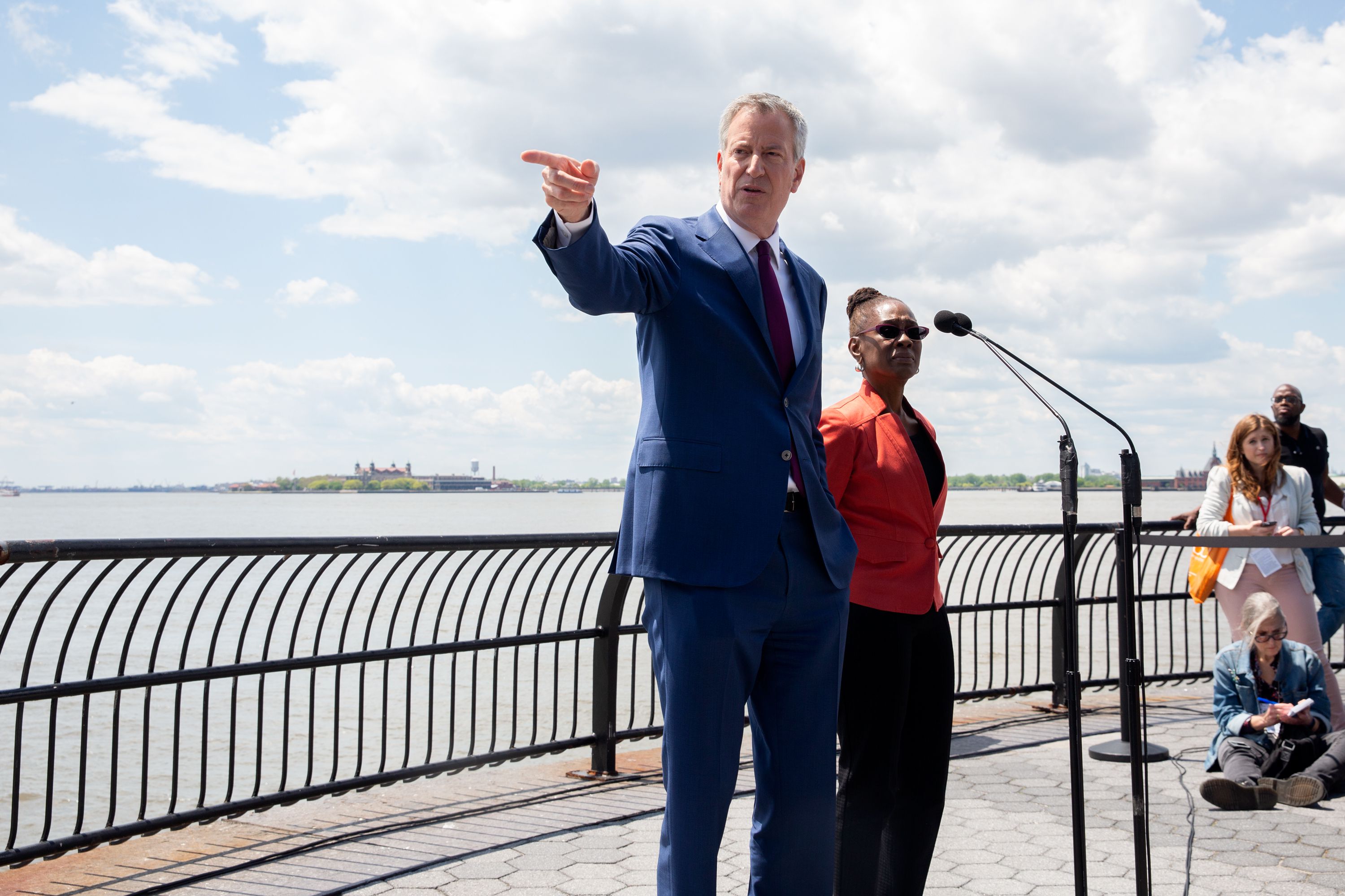 Then-Mayor Bill de Blasio announced his presidential run in Battery Park, May 16, 2019.