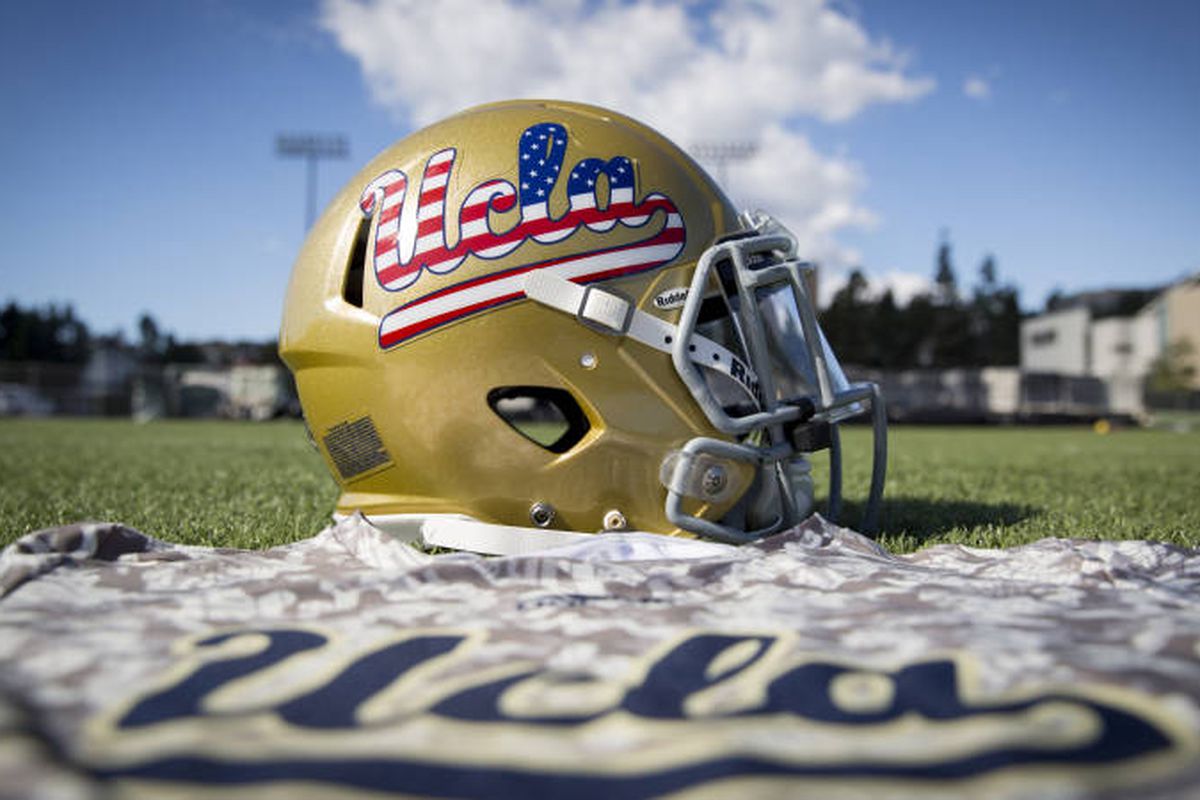 The Bruins will wear these helmets this afternoon when they take on the Oregon State Beavers.