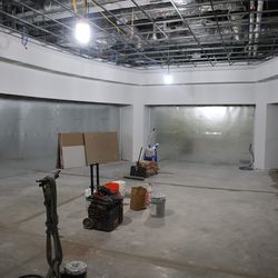A look at the inside of the UConn men’s hockey locker room during construction of the Toscano Ice Forum on September 27, 2022.