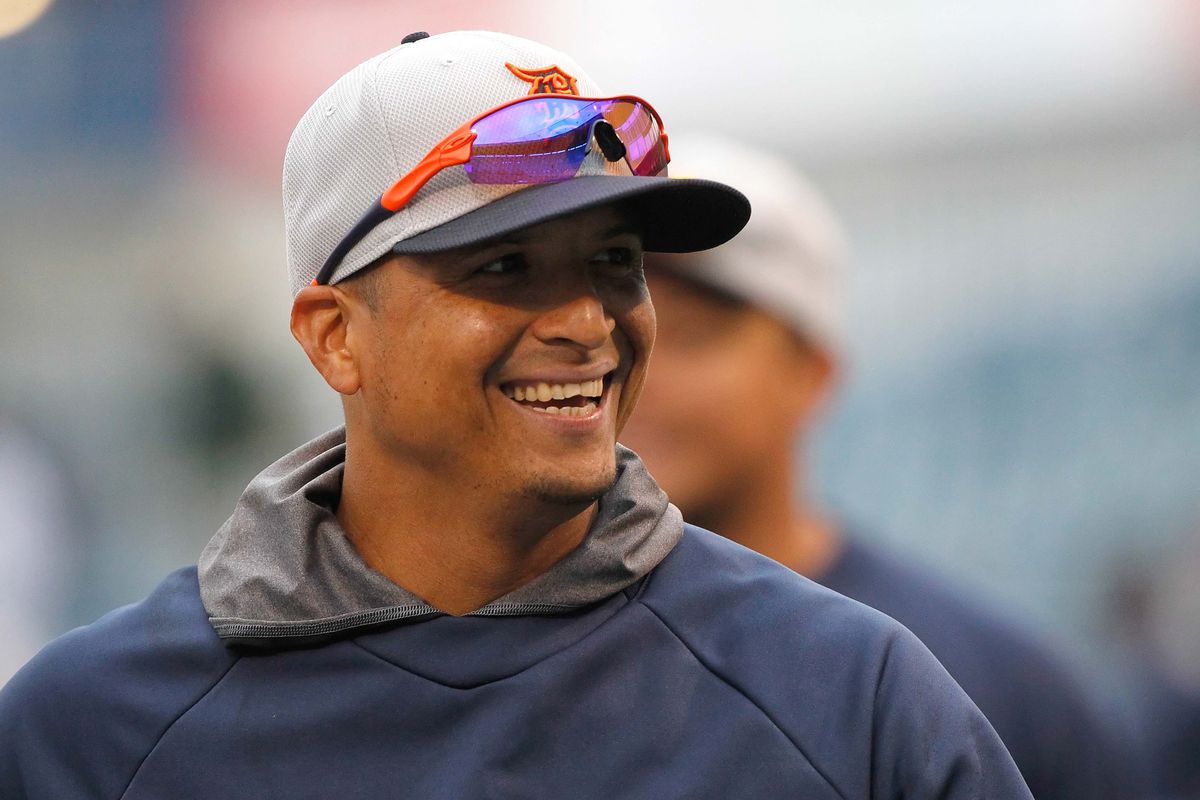 Victor Martinez in spring training, 2014, ready for another positive season