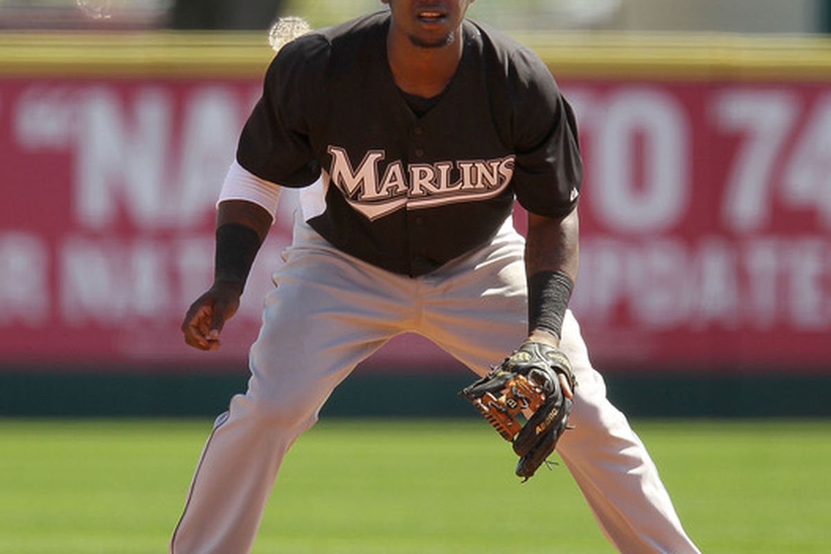 VIERA, FL - MARCH 02:  Hanley Ramirez #2 of the Florida Marlins looks on  during a Spring Training game against the Washington Nationals at Space Coast Stadium on March 2, 2011 in Viera, Florida.  (Photo by Mike Ehrmann/Getty Images)