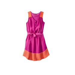 <b>Merona</b> <a href="http://www.target.com/p/merona-women-s-shirttail-hem-colorblock-dress-assorted-colors/-/A-14479120#?lnk=sc_qi_detaillink">Women's Shirttail Hem Colorblock Dress</a> in Fuschia Red, $24.99