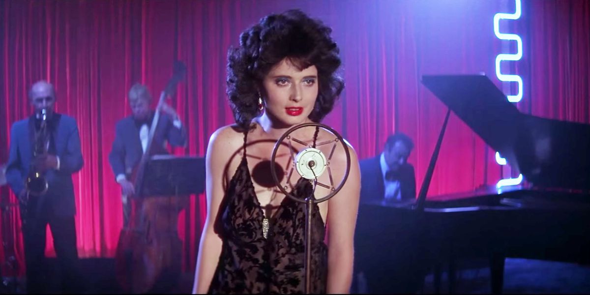 Isabella Rossellini as lounge singer Dorothy Vallens in Blue Velvet.