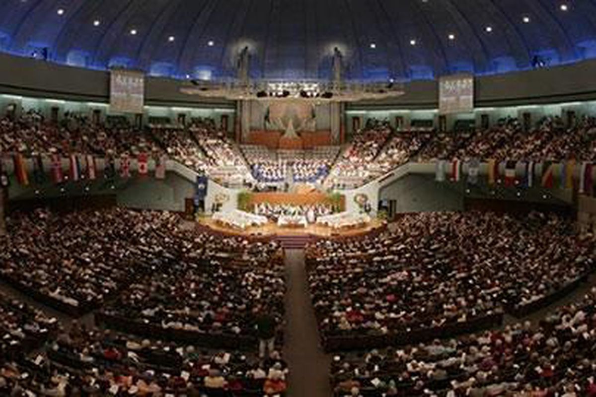 Delegates for the Community of Christ gather for a conference in Independence, Mo., every three years.