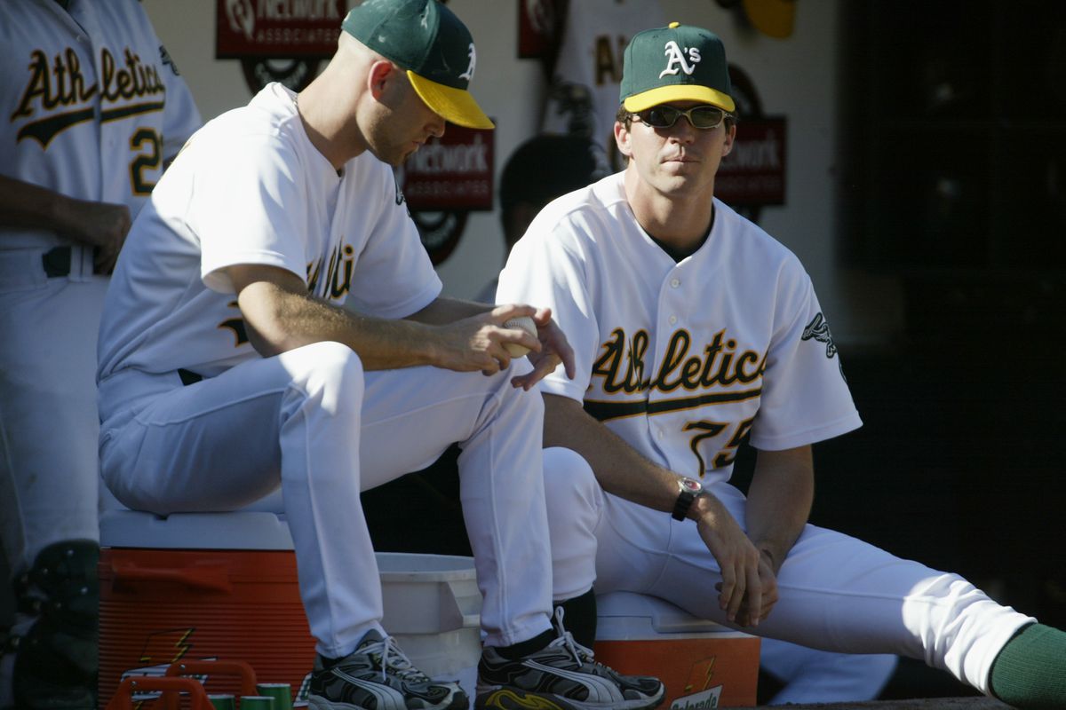 Tim Hudson and Barry Zito, October 6, 2002: Game 5 of the ALDS against the Minnesota Twins
