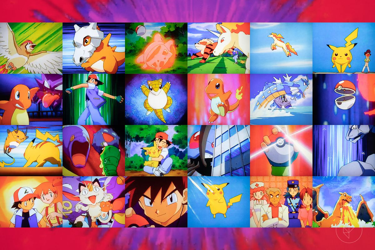 composite of still images from the Pokemon anime’s opening credits