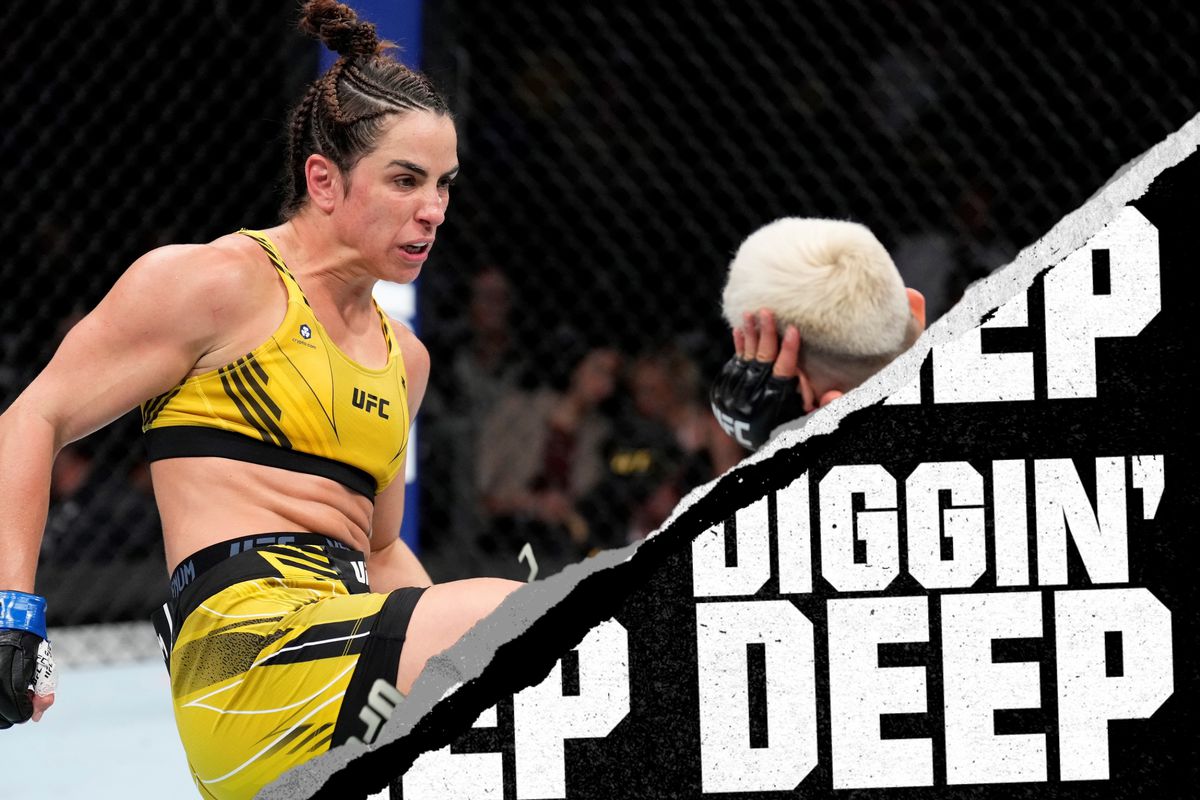 Norma Dumont kicking Macy Chiasson at UFC 274