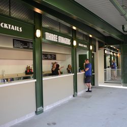 Mon 5:52 p.m. The new Three Fingers bar, below the right-field porch - 