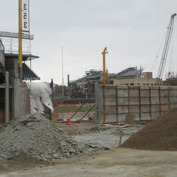 A view of the right field corner area where Gate Q is also located