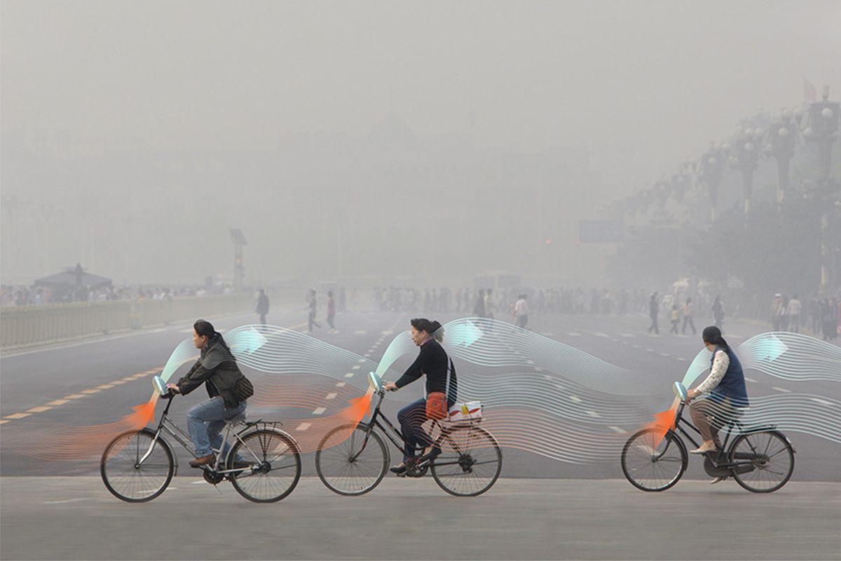 smog-sucking bikes in Beijing 