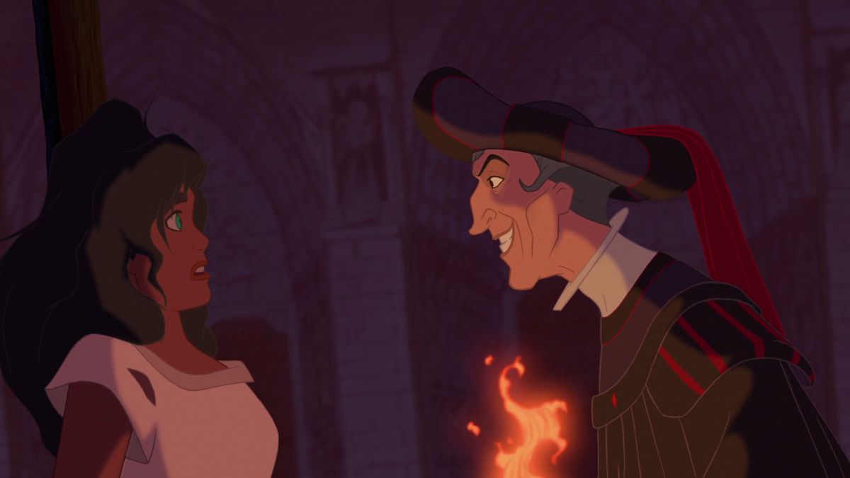 frollo offering esmeralda freedom if she agrees to be with him 