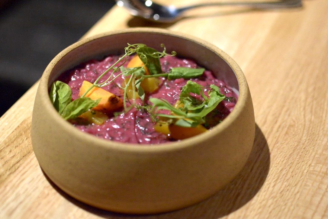 Red beet risotto at Asterid in Downtown.