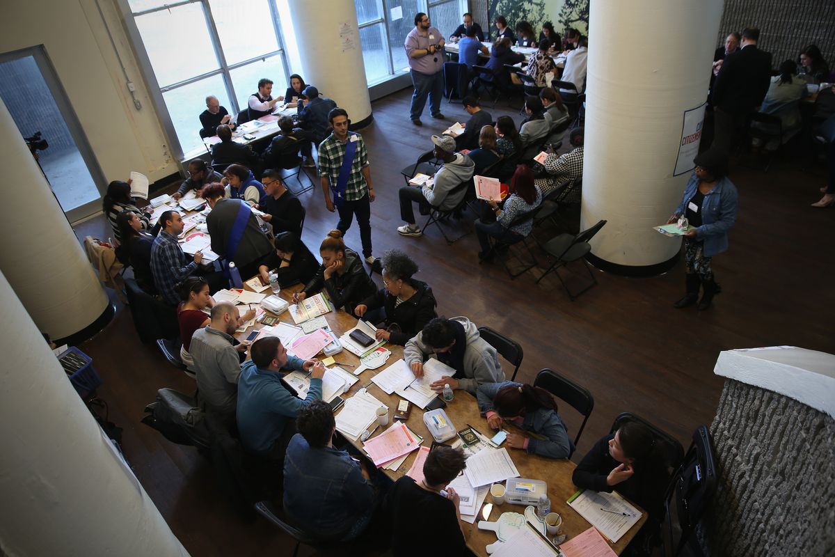A citizenship application workshop at CUNY in New York, March 2016.