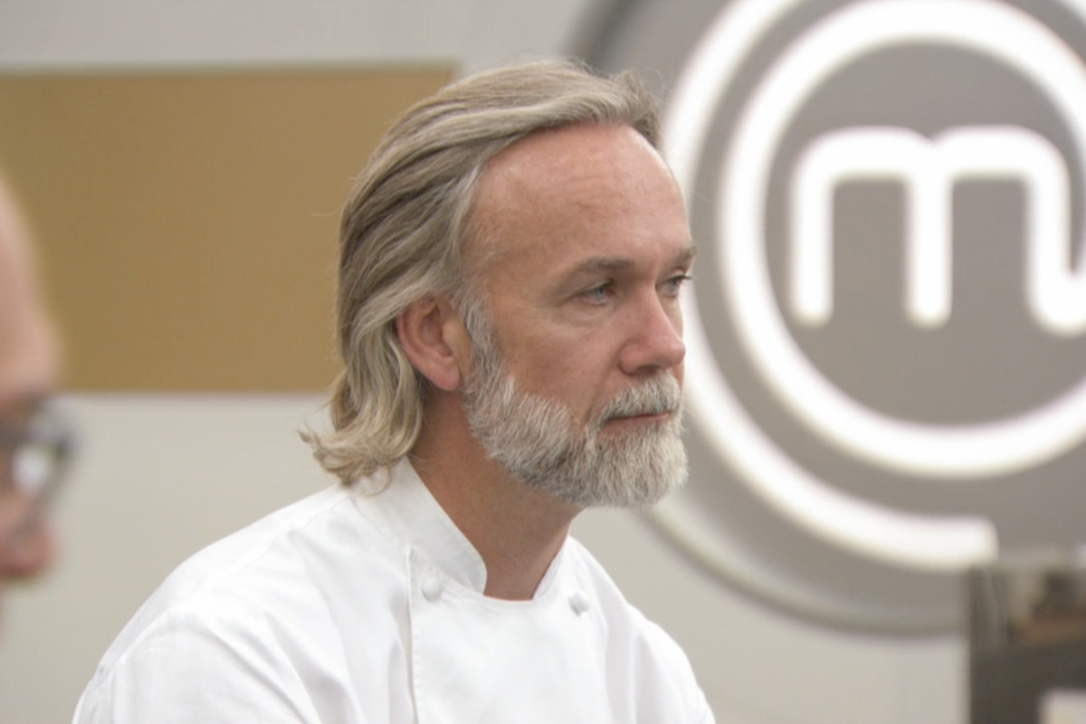 Marcus Wareing sits on the set of Masterchef the Professionals 2020