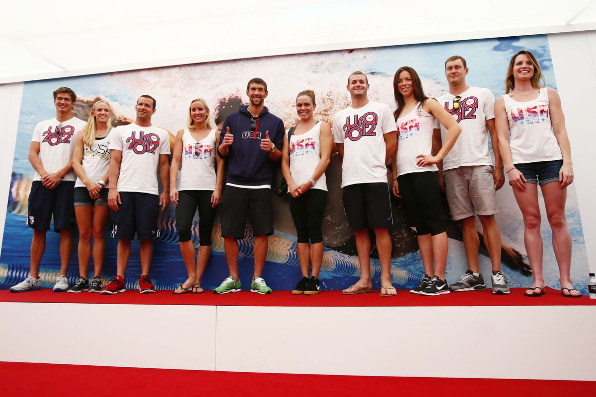 Nathan Adrian and Dana Vollmer (the two on the left) will likely find their way into the NBC Primetime Olympics coverage tonight.