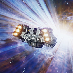 Your ship moves via “grav jump,” which may be similar to the Frame Shift Drive (FSD) concept in <em>Elite Dangerous</em>.