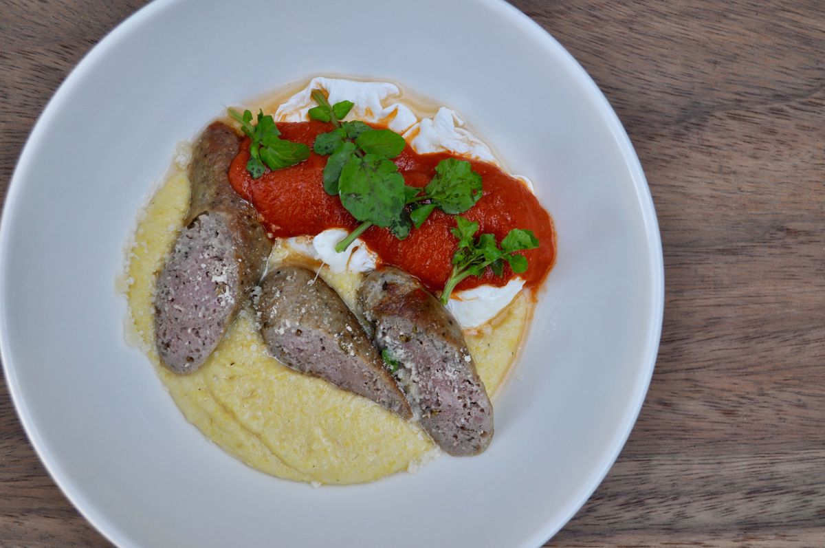 Sausage and grits from Contrada