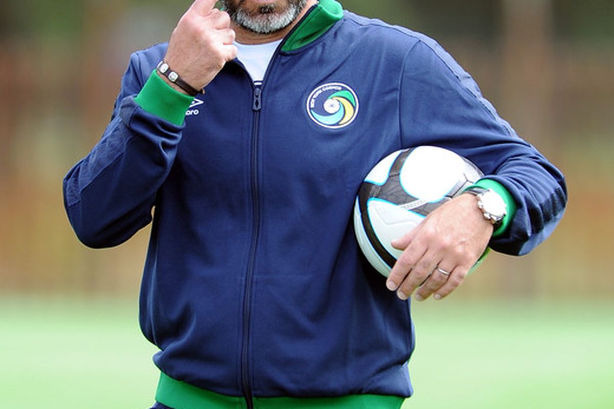 Eric Cantona had his eye on something, but the potential future of the New York Cosmos in MLS is something beyond his vision. 
(Photo by Chris Brunskill/Getty Images for the NY Cosmos)