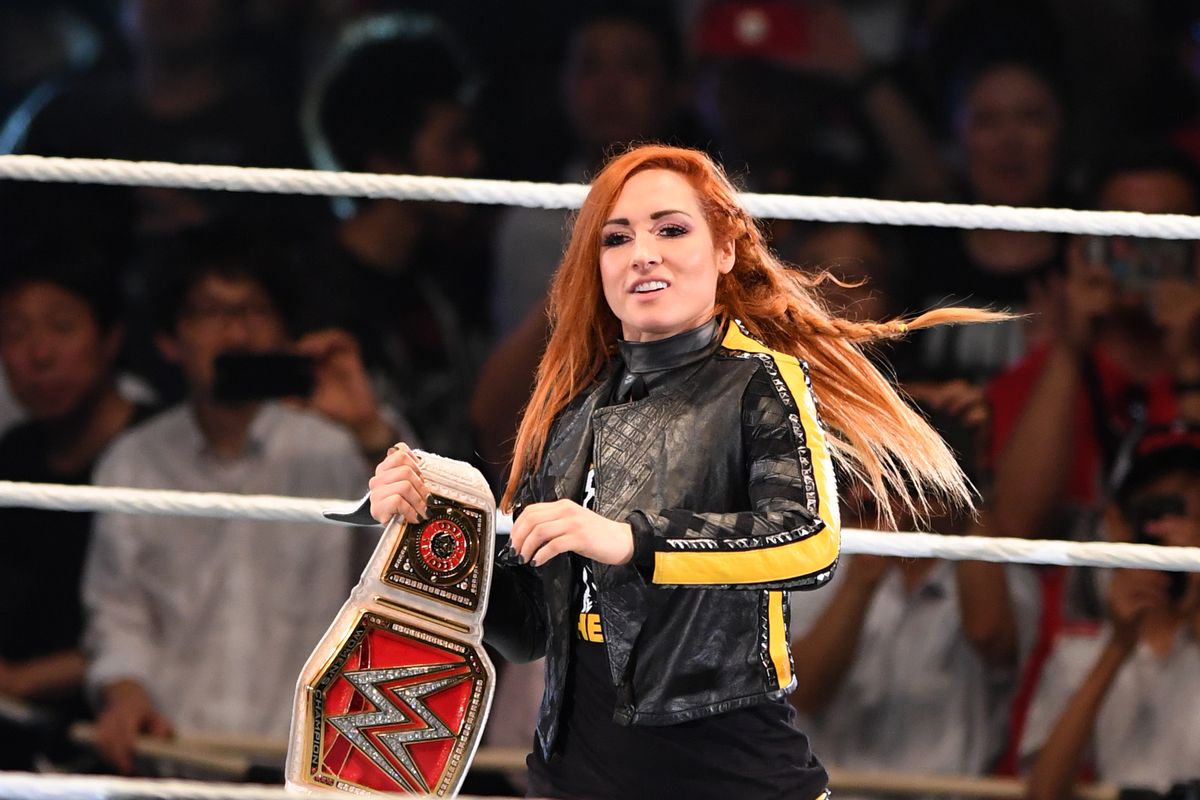 Becky Lynch enters the ring during the WWE Live Tokyo at Ryogoku Kokugikan on June 28, 2019 in Tokyo, Japan.