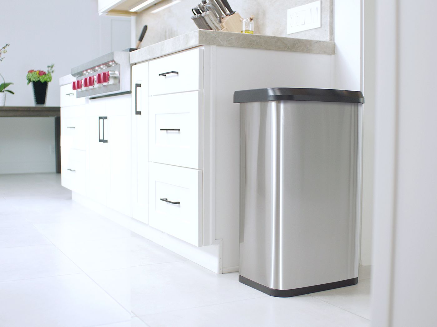 Trash-Can of Stainless Steel Touch Free Automatic Infrared Sensor Home & Kitchen 