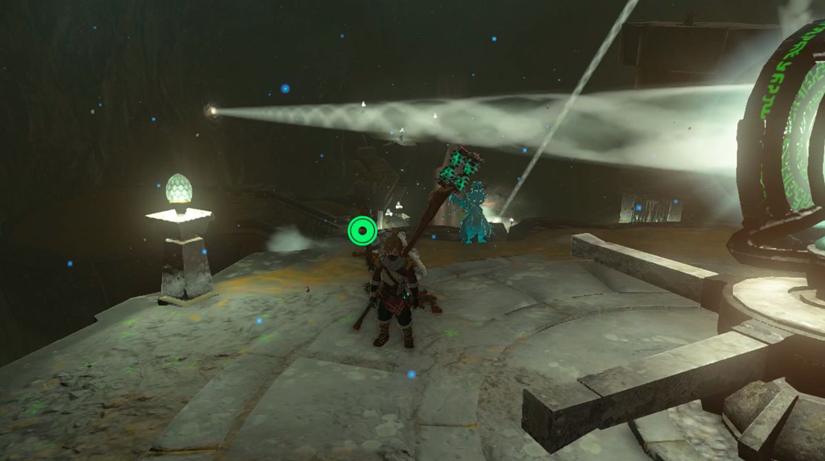 Link positions a light in Starview Island in Zelda: Tears of the Kingdom