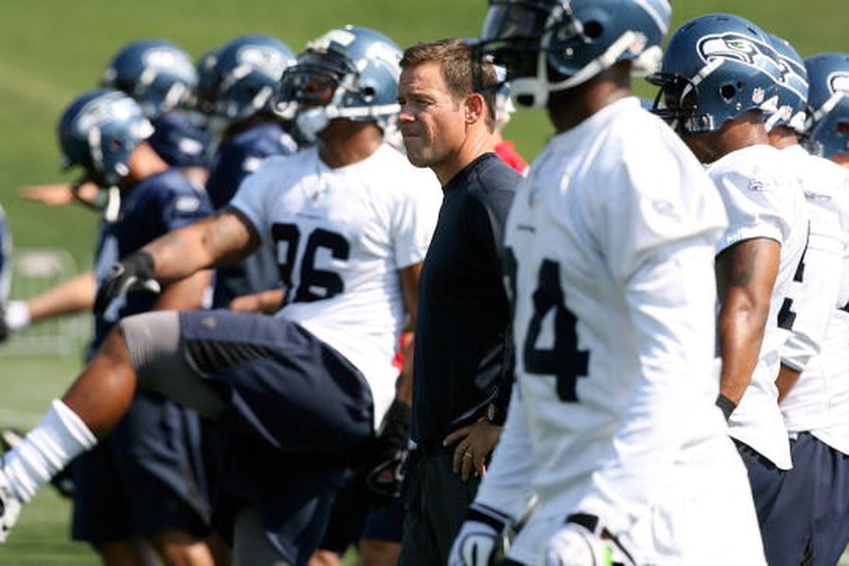 Mora looks on during training camp at the Seahawks training facility on July 31, 2009 in Renton, Washington. (Photo by Otto Greule Jr/Getty Images).