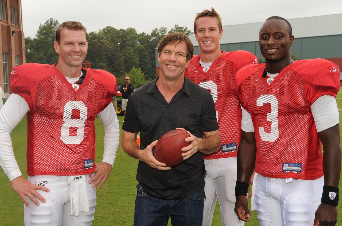 “The Express” Star Dennis Quaid Reports For Practice At Atlanta Falcons Training Camp