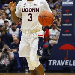 The Arizona Wildcats take on the UConn Huskies in a men’s college basketball game at XL Center in Hartford, CT on November 27, 2018