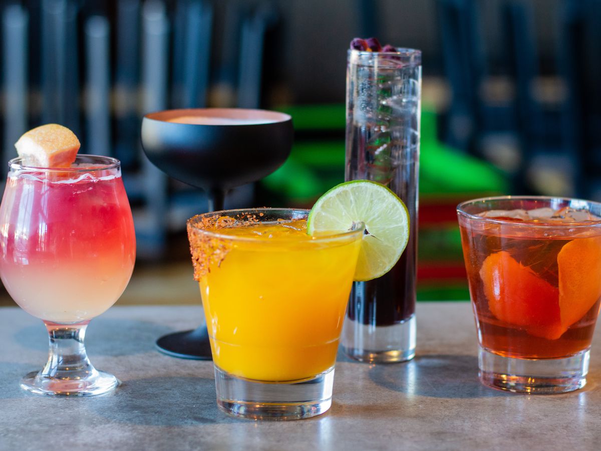 Five colorful cocktails