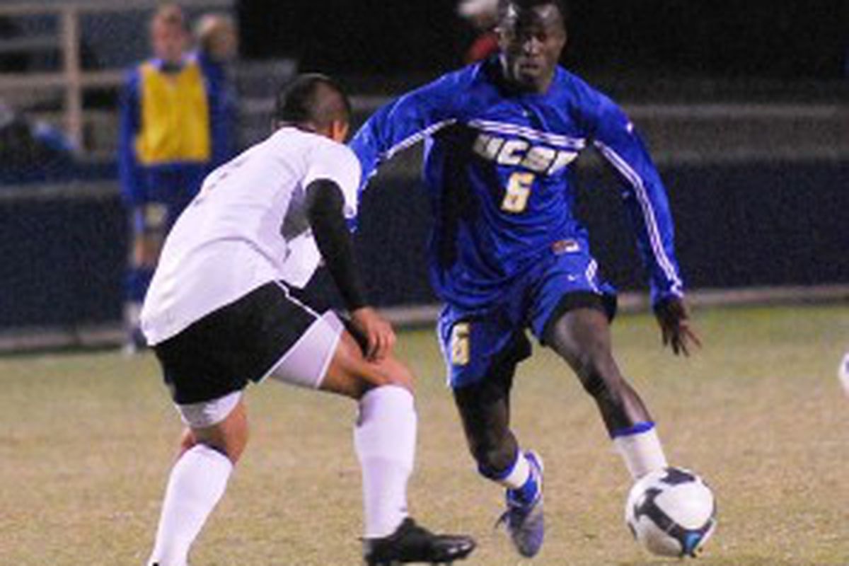 Michael Tetteh, chosen in the fifth slot by the Union in SB Nation's Mock SuperDraft last night. <a href="http://presidiosports.com/wp-content/uploads/2009/10/Tetteh-300x255.jpg">Photo credit</a>