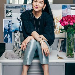 <strong>The Office:</strong> The Cut <br><br>
<strong>The Employee:</strong> Veronica Gledhill, Senior Market Editor<br><br>
<b>The Outfit:</b> Pixie Market sweater, J.Crew Collection pants, Christian Louboutin heels, an Elizabeth and James ring, a Made