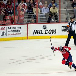 Ovechkin Celebrates His Third of Game
