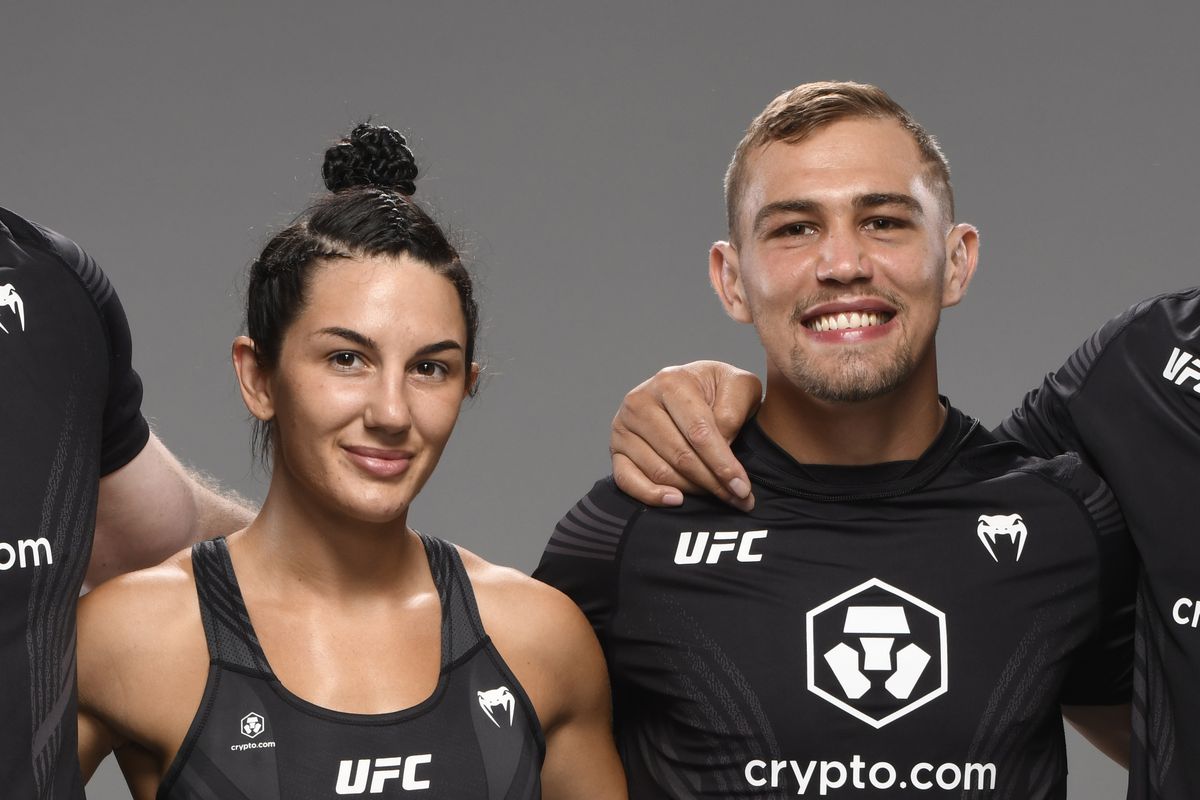 UFC fighters JP Buys and Cheyanne Vlismas during happier times in July 2021.