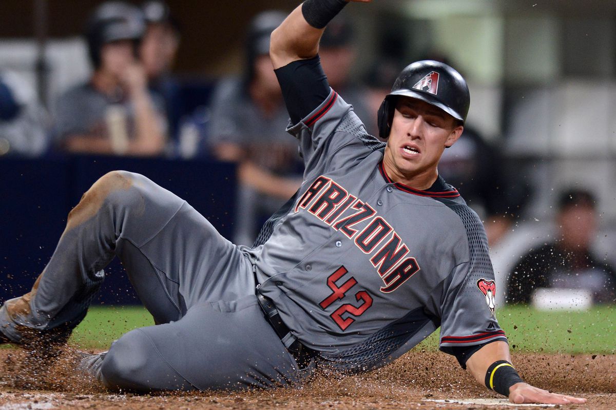 "This baserunning thing is so easy, I can do it with my eyes shut"--Jake Lamb as he scores the winning run 