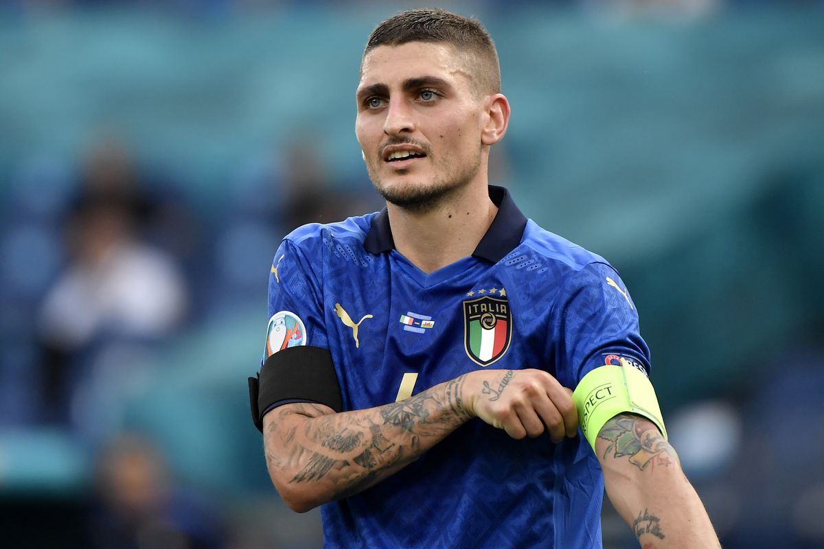 Marco Verratti of Italy reacts during the Uefa Euro 2020...
