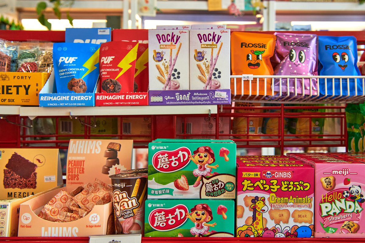 Hello Panda, Pocky, Yan Yan, and more cookies and treats at Goodies Snack Shop in Portland, Oregon.