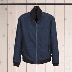 <strong>Levi's Made & Crafted</strong> Bomber Jacket in Indigo Twill, <a href="http://levismadeandcrafted.com/products/bomber-jacket-17107.html">$450</a> at Levi's Meatpacking
