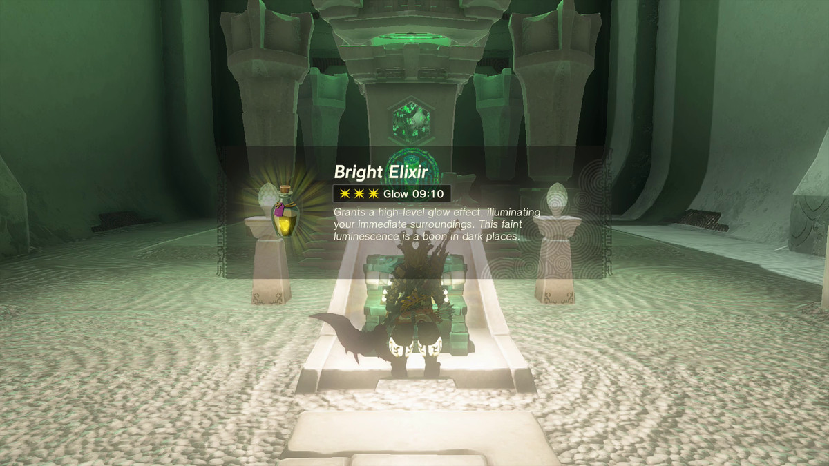 Link get the Bright Elixir in the chest at the bottom of the Simosiwak Temple