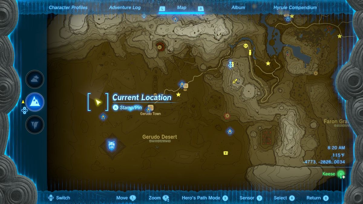 The map location of Isha in Zelda: Tears of the Kingdom