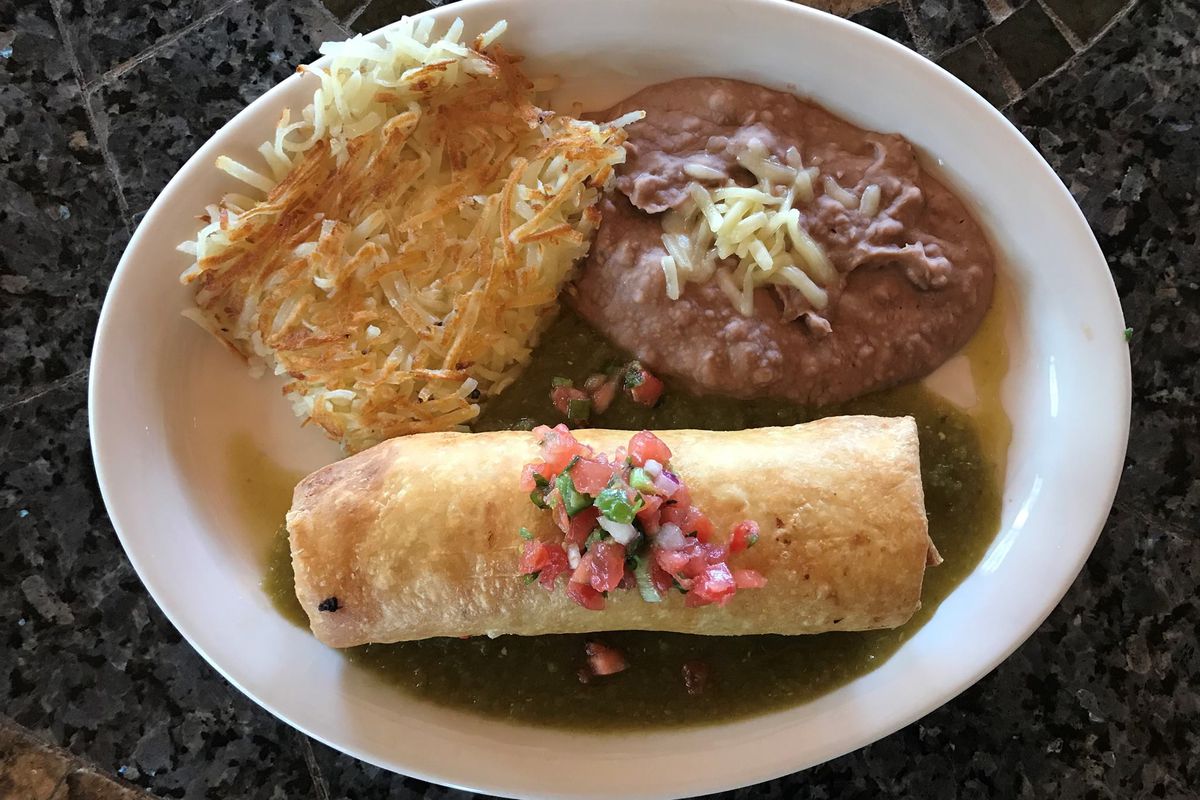 The migas chimichanga at Trudy’s