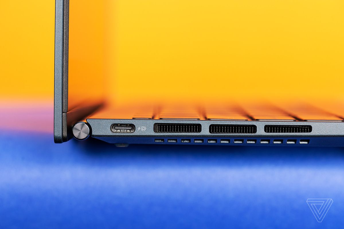 Ports on the left side of the Asus ZenBook S13 OLED.