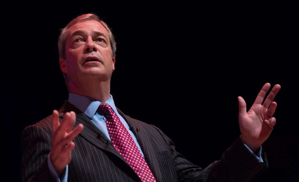 Nigel Farage Addresses The Paris Terror Attacks At A 'Say No To Europe' Meeting